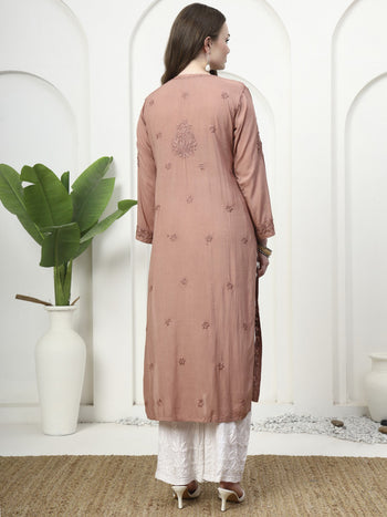 Comfortable Modal Cotton Embroidered Kurti