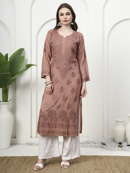 Comfortable Modal Cotton Embroidered Kurti