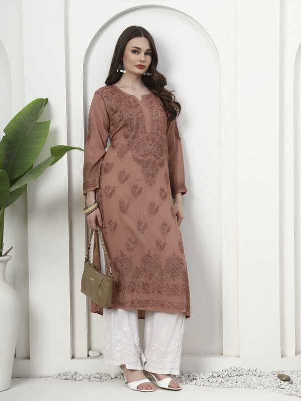 Comfortable Modal Cotton Embroidered Kurti