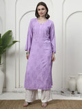 Enchanting Lavender Rayon Chikankari Kurti