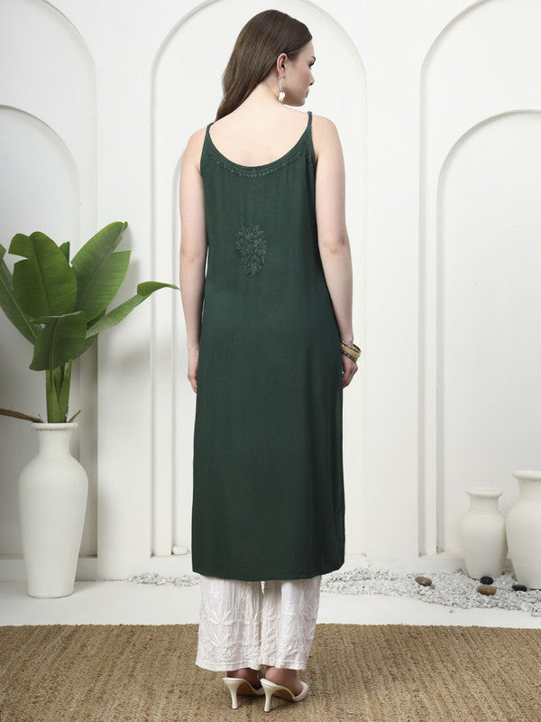 Stylish Noodle Strap Rayon Kurti